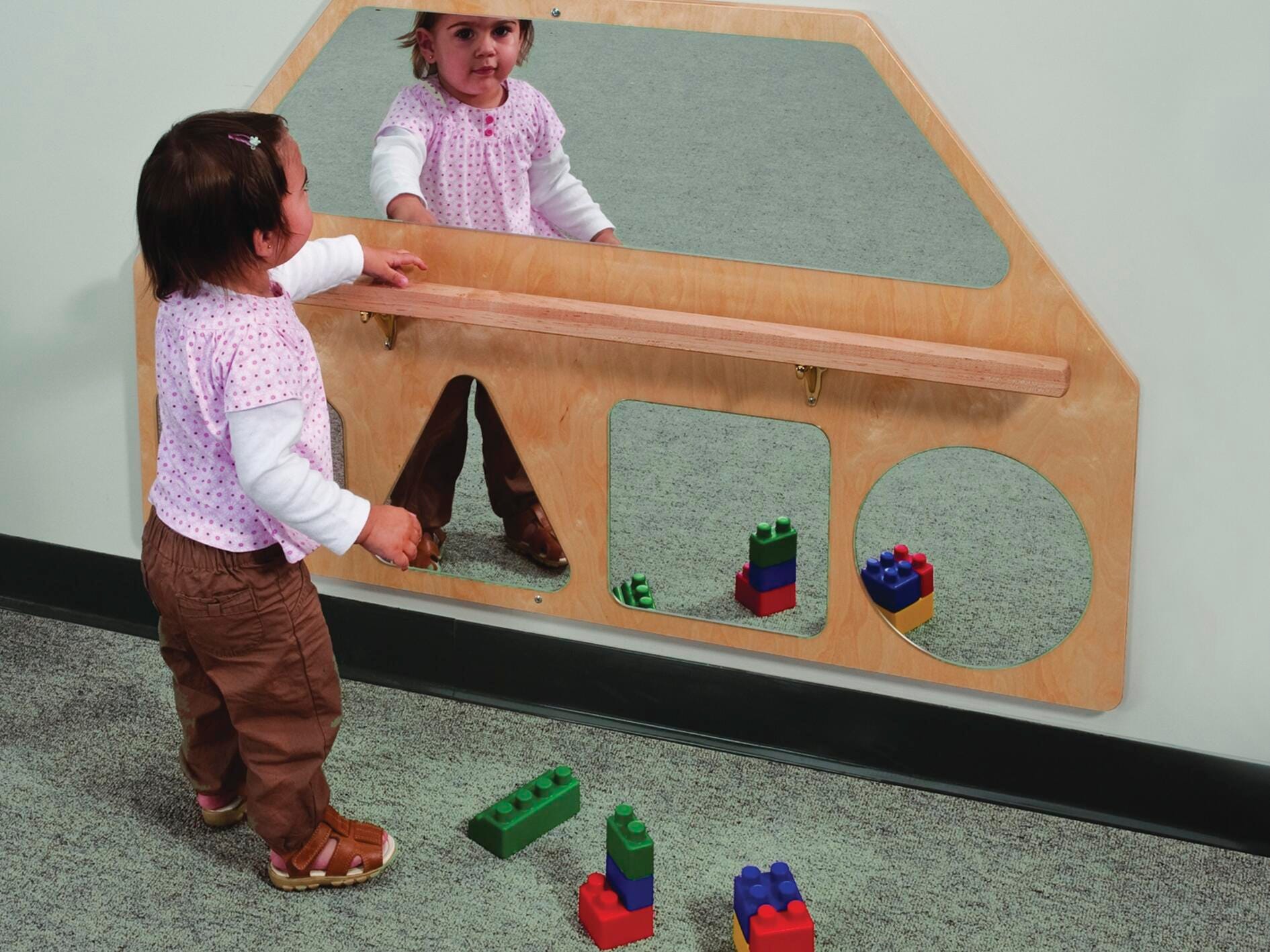 Whitney Brothers Wall Mirror Shapes With Pull-Up Bar, 47 x 30 x 5 Inches 2124887